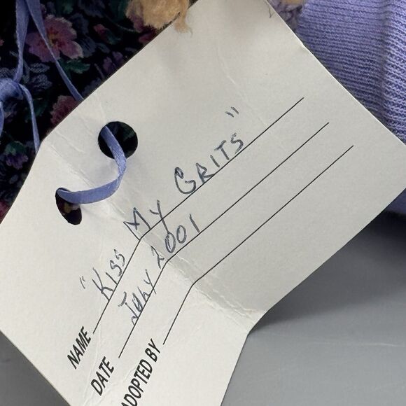 2001 One of a Kind Dolls Hand Made Kathy Eitel Purple Kiss My Grits Fabric Doll - Picture 7 of 11